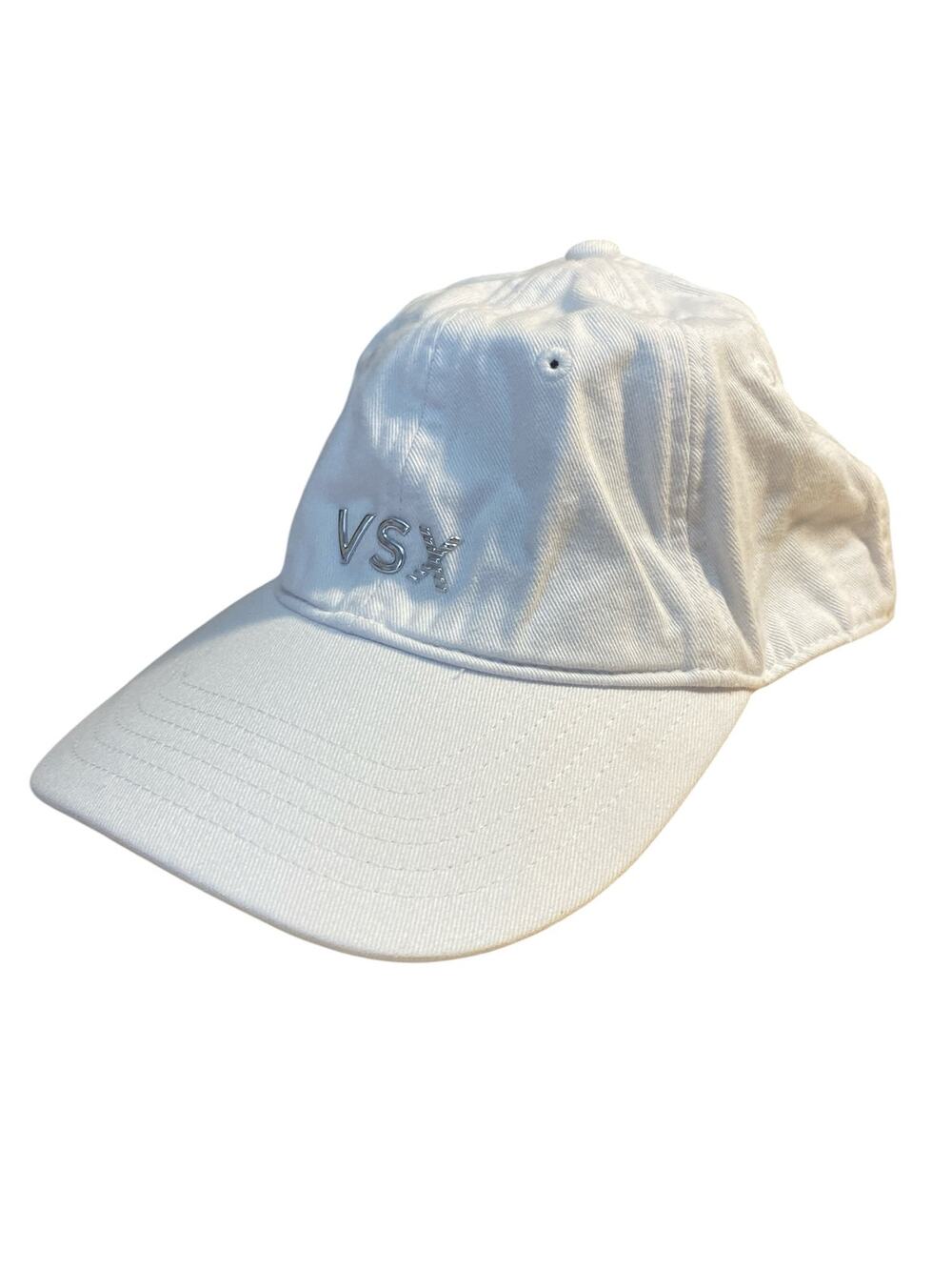 Victoria's Secret VSX White Metallic Logo Adjustable Baseball Cap Hat One Size